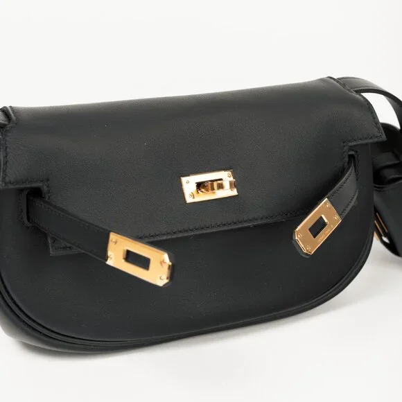 Hermes Kelly Moove Black Swift Leather GHW Shoulder Bag - Picture 13 of 16